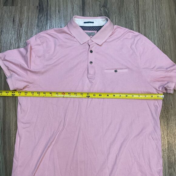 Ted Baker London Men's Solid Short Sleeve Polo Shirt Pink Size 6 - Picture 8 of 8